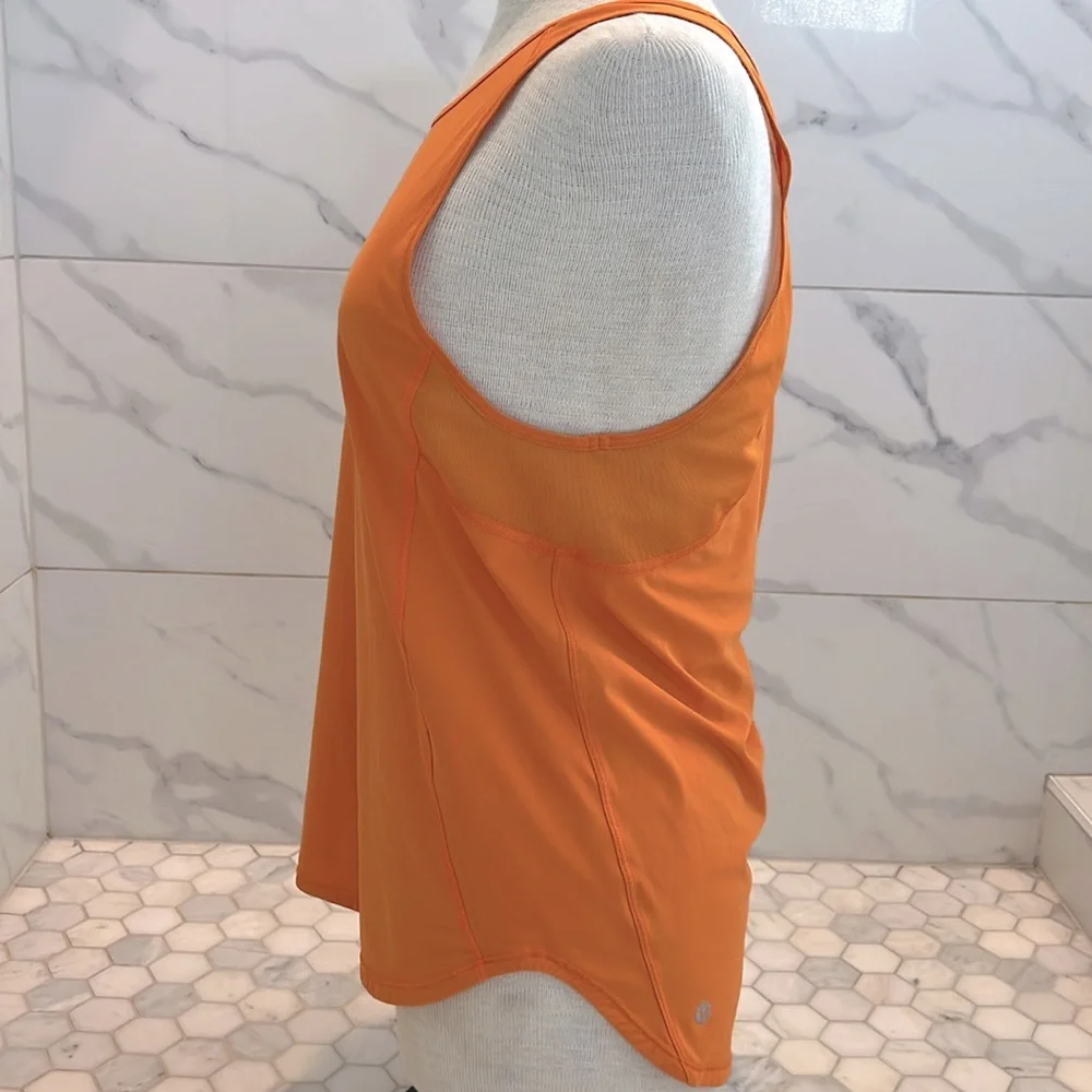 Lululemon Sculpt Tank II Vivid Amber Mesh Tank Top Women’s Size 8
